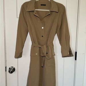 Tommy Hilfiger Tan Button-Up Dress